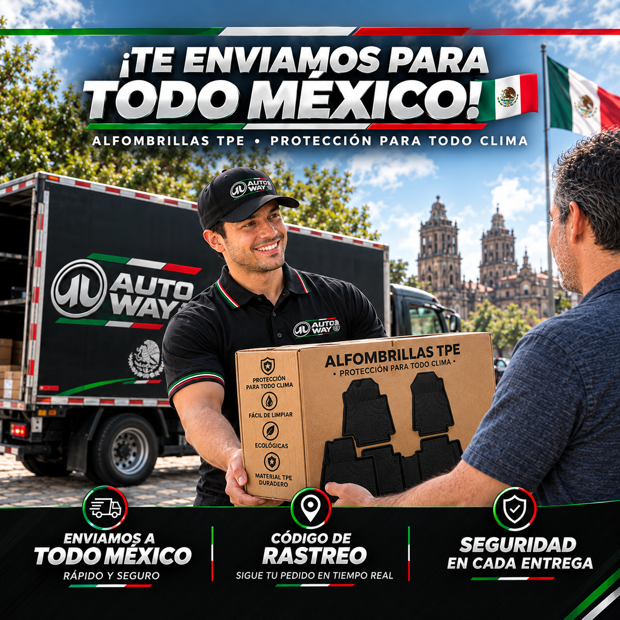 Enviamos para todo México — Alfombrillas TPE con protección para todo clima